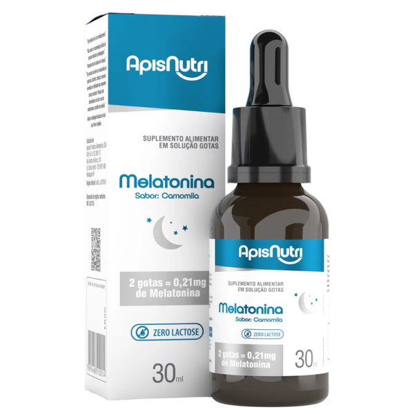 Melatonina Gotas 30ml Sabor Camomila Alta Concentração 0,21mg por Porção
