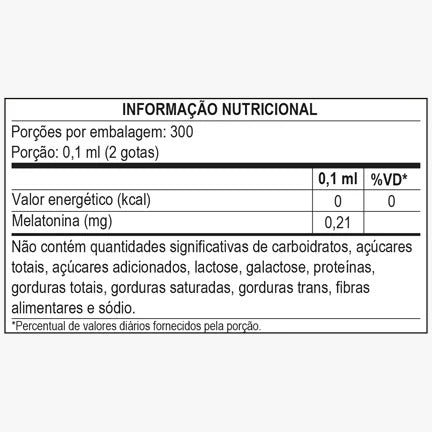 Melatonina Gotas 30ml Sabor Camomila Alta Concentração 0,21mg por Porção