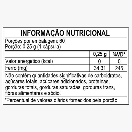 Suplemento Mineral De Ferro 280mg 60 Cáps