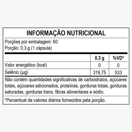 Suplemento Mineral de Selênio 280mg 60 Cáps