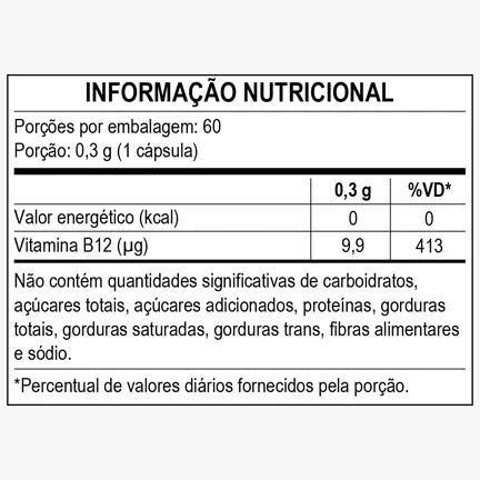 Suplemento de Vitamina B12 280mg 60 Cáps