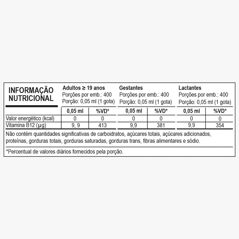 Suplemento de Vitamina B12 Gotas 20ml