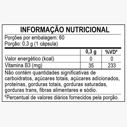 Suplemento de Vitamina B3 280mg 60 Cáps