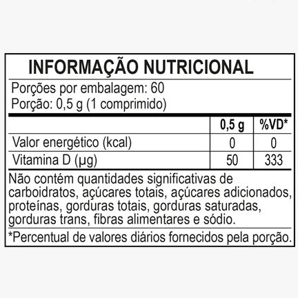 Suplemento de Vitamina D3 2.000 UI 60 Comprimidos