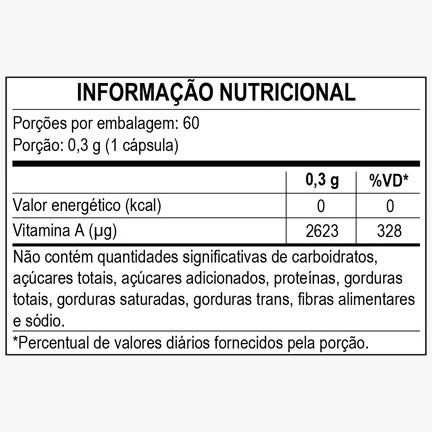 Suplemento de Vitamina A 280mg 60 Cápsulas