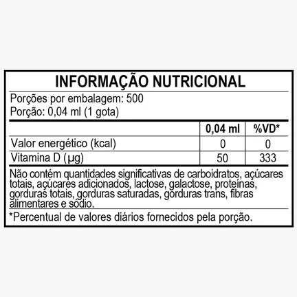 Suplemento de Vitamina D3 20ml Gotas